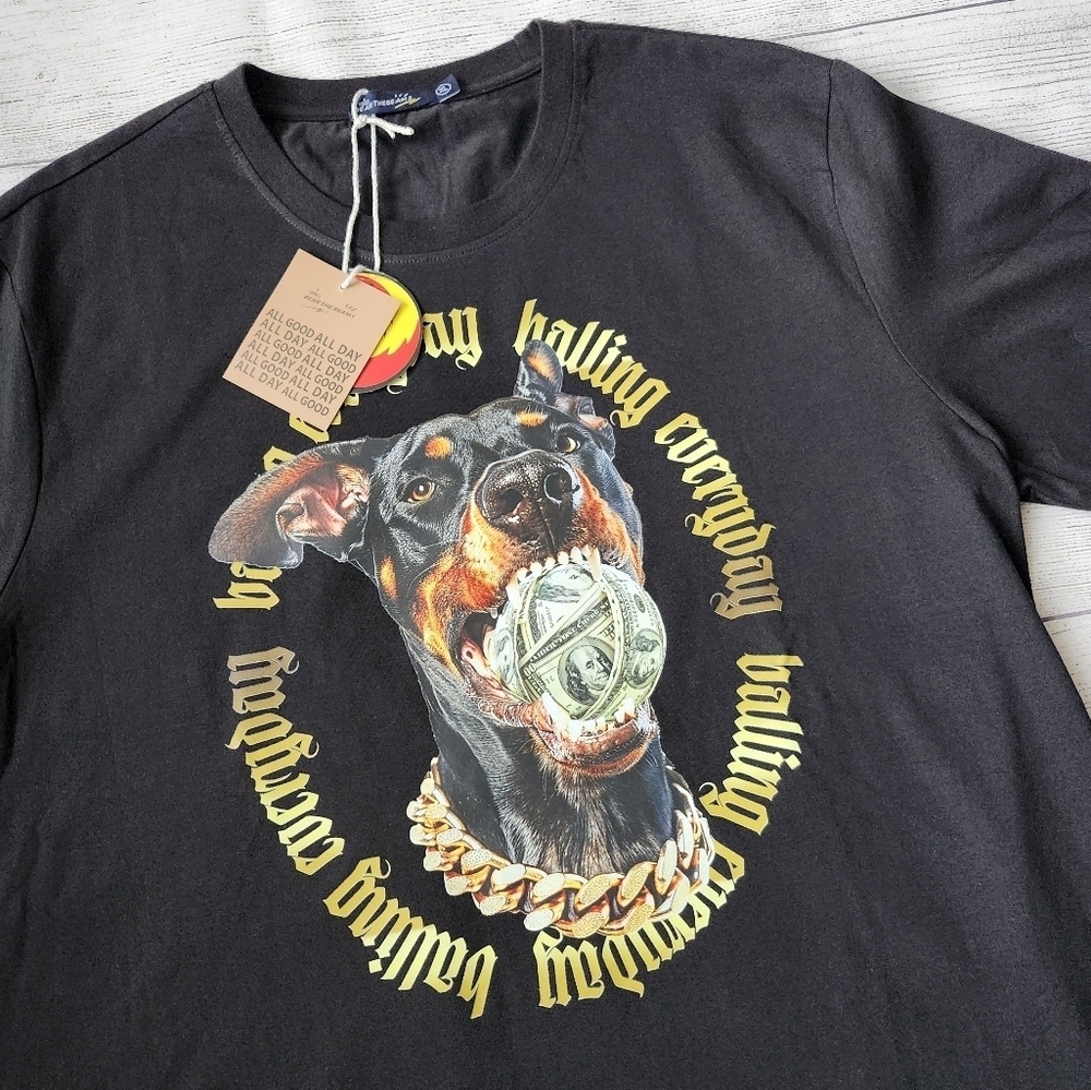 Men's Doberman Money Ball Graphic T-Shirt Size XL - Picture 5 of 8